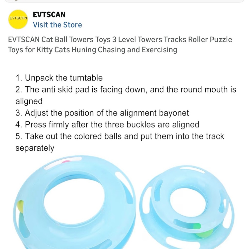 🩵 Interactive 3 Tier Blue Cat Toy with Balls - Picture 10 of 10